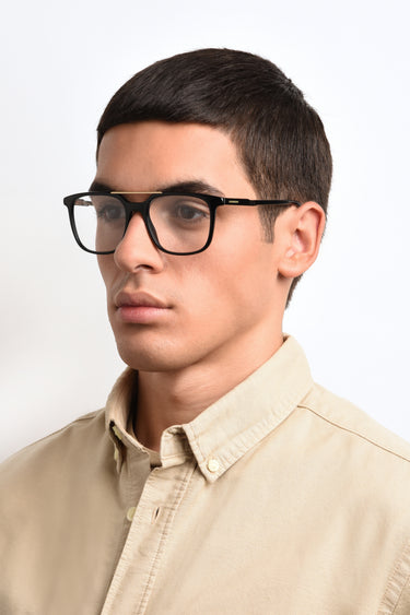 Designer Men Carrera Eyeglasses: 1129 - Striped Black - SpecSMART Eye Clinic (Diagonal Face View)